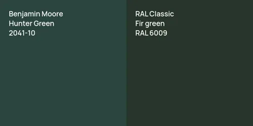 2041-10 Hunter Green vs RAL 6009  Fir green