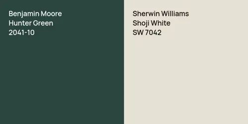 2041-10 Hunter Green vs SW 7042 Shoji White