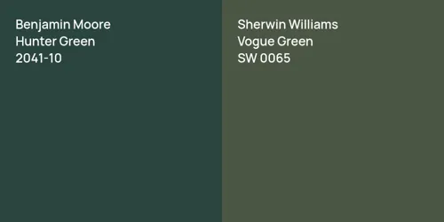 2041-10 Hunter Green vs SW 0065 Vogue Green