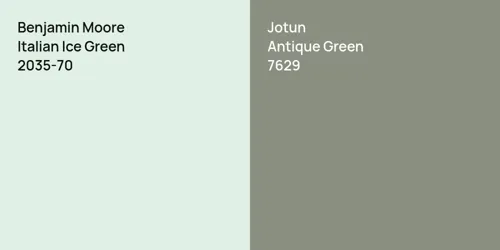 2035-70 Italian Ice Green vs 7629 Antique Green