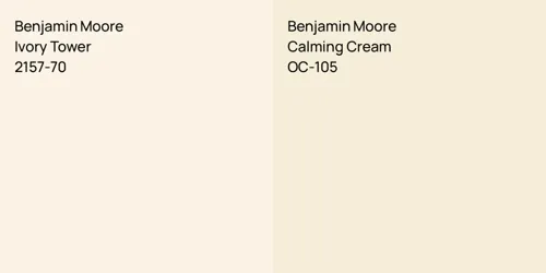 Benjamin Moore Ivory Tower vs. Benjamin Moore White Sand comparison