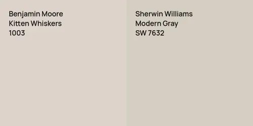 1003 Kitten Whiskers vs SW 7632 Modern Gray