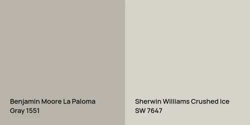 1551 La Paloma Gray vs SW 7647 Crushed Ice