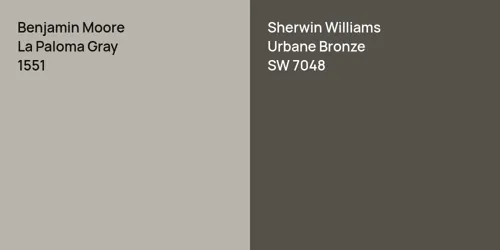 1551 La Paloma Gray vs SW 7048 Urbane Bronze