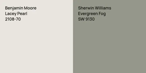 2108-70 Lacey Pearl vs SW 9130 Evergreen Fog