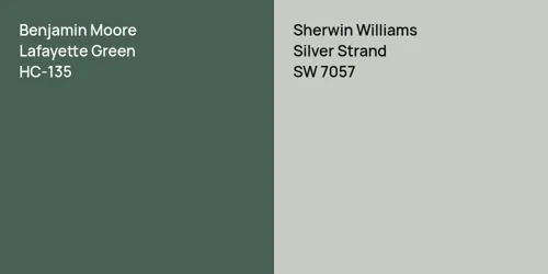 HC-135 Lafayette Green vs SW 7057 Silver Strand