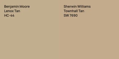 HC-44 Lenox Tan vs SW 7690 Townhall Tan