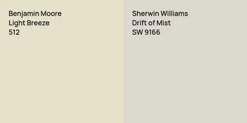 512 Light Breeze vs SW 9166 Drift of Mist