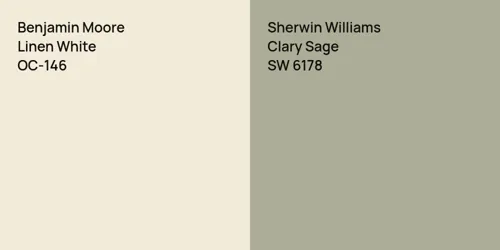 OC-146 Linen White vs SW 6178 Clary Sage