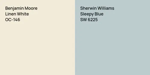 OC-146 Linen White vs SW 6225 Sleepy Blue