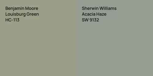 HC-113 Louisburg Green vs SW 9132 Acacia Haze