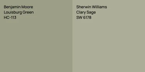 HC-113 Louisburg Green vs SW 6178 Clary Sage