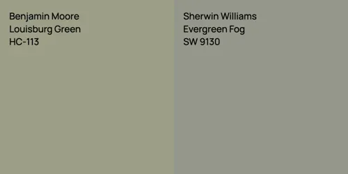 HC-113 Louisburg Green vs SW 9130 Evergreen Fog