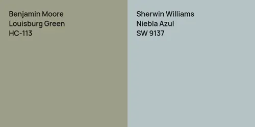 HC-113 Louisburg Green vs SW 9137 Niebla Azul