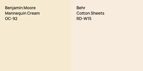 OC-92 Mannequin Cream vs RD-W15 Cotton Sheets