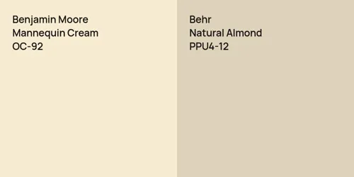 OC-92 Mannequin Cream vs PPU4-12 Natural Almond