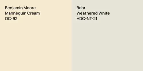 OC-92 Mannequin Cream vs HDC-NT-21 Weathered White