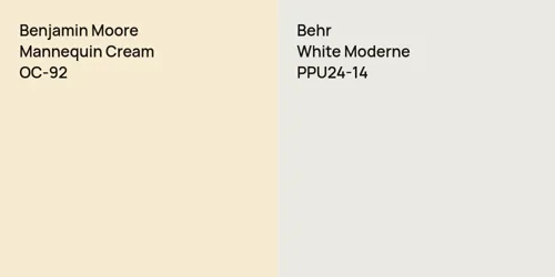 OC-92 Mannequin Cream vs PPU24-14 White Moderne