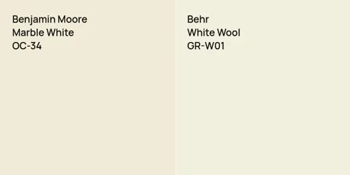 OC-34 Marble White vs GR-W01 White Wool