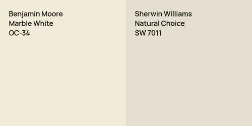 OC-34 Marble White vs SW 7011 Natural Choice