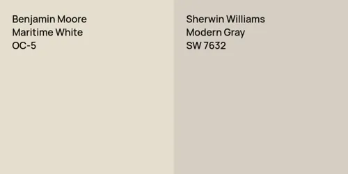 OC-5 Maritime White vs SW 7632 Modern Gray