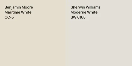 OC-5 Maritime White vs SW 6168 Moderne White