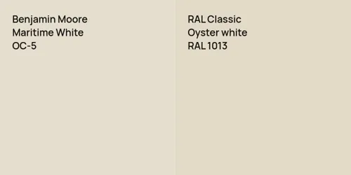 OC-5 Maritime White vs RAL 1013  Oyster white