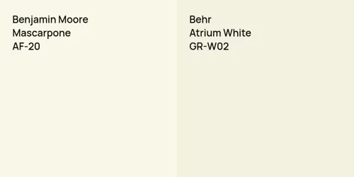 AF-20 Mascarpone vs GR-W02 Atrium White