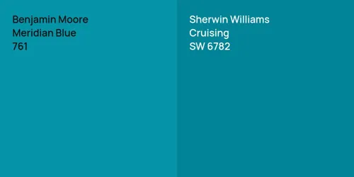 761 Meridian Blue vs SW 6782 Cruising