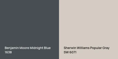 1638 Midnight Blue vs SW 6071 Popular Gray