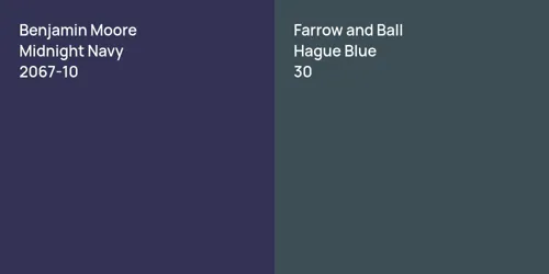 2067-10 Midnight Navy vs 30 Hague Blue