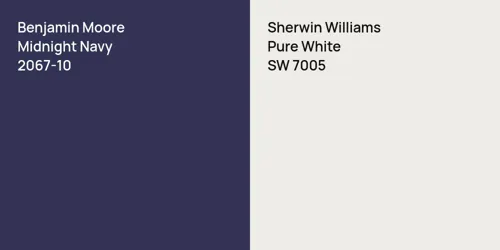 2067-10 Midnight Navy vs SW 7005 Pure White