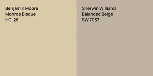 HC-26 Monroe Bisque vs SW 7037 Balanced Beige