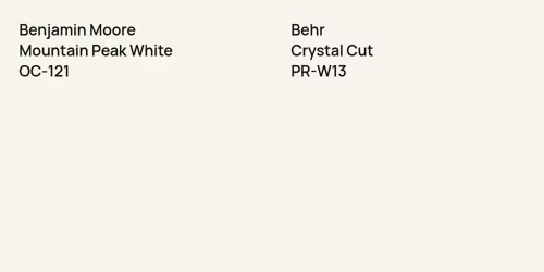 OC-121 Mountain Peak White vs PR-W13 Crystal Cut