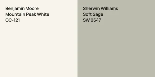 OC-121 Mountain Peak White vs SW 9647 Soft Sage