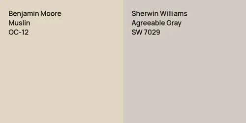 OC-12 Muslin vs SW 7029 Agreeable Gray