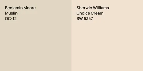 OC-12 Muslin vs SW 6357 Choice Cream