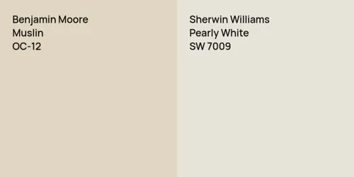 OC-12 Muslin vs SW 7009 Pearly White