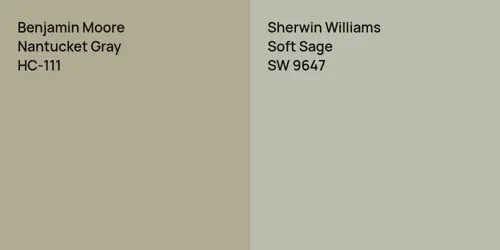 HC-111 Nantucket Gray vs SW 9647 Soft Sage