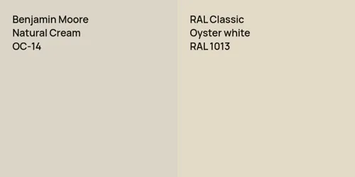 OC-14 Natural Cream vs RAL 1013  Oyster white