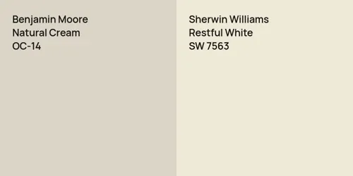 OC-14 Natural Cream vs SW 7563 Restful White