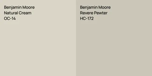 Benjamin Moore Natural Cream Vs. Benjamin Moore Yellow Bisque Color 