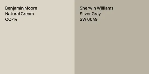 OC-14 Natural Cream vs SW 0049 Silver Gray