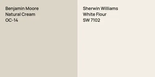 OC-14 Natural Cream vs SW 7102 White Flour