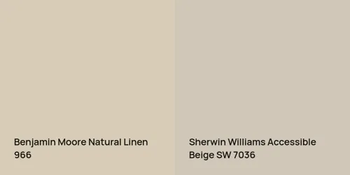 966 Natural Linen vs SW 7036 Accessible Beige