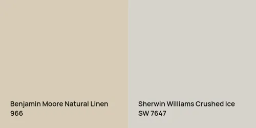 966 Natural Linen vs SW 7647 Crushed Ice