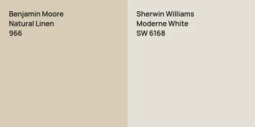 966 Natural Linen vs SW 6168 Moderne White