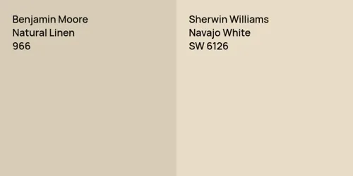 966 Natural Linen vs SW 6126 Navajo White