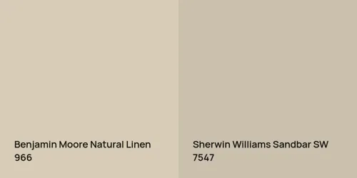 966 Natural Linen vs SW 7547 Sandbar