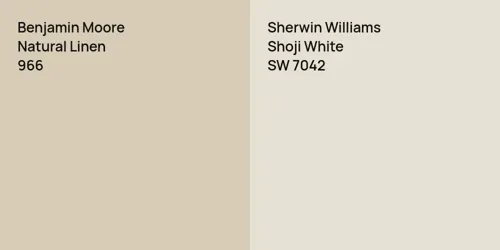 966 Natural Linen vs SW 7042 Shoji White